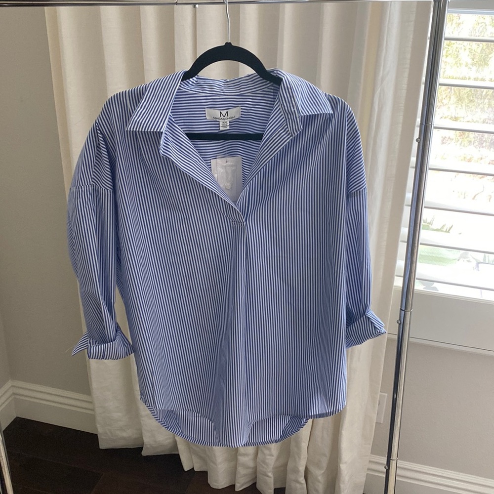 Magaschoni Striped Tunic Blouse Size M